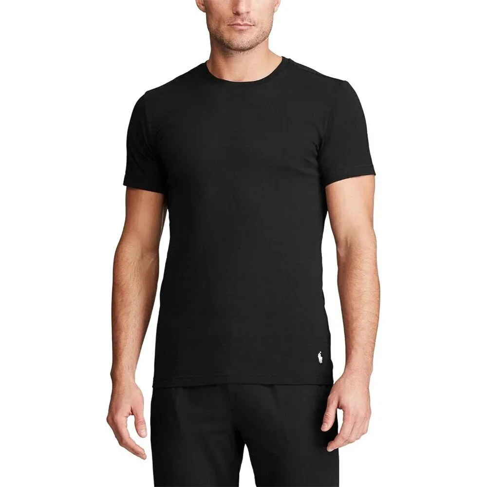 Mens Slim Fit Stretch Crew Undershirts 3-Pack